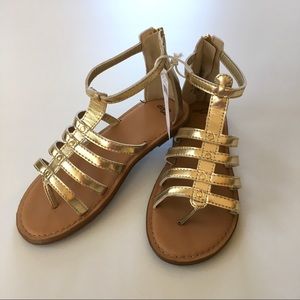 Girls Gold Gladiator Sandals